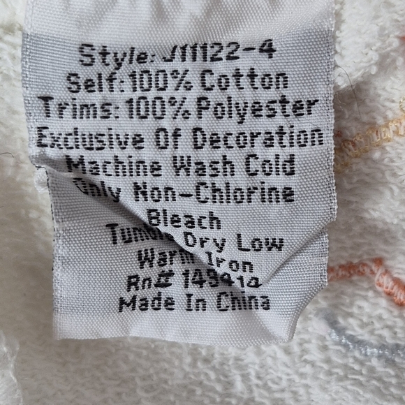 Johnny Was Cleo Short Sleeve Embroidered White French Terry Hoodie - Size S - Picture 16 of 16